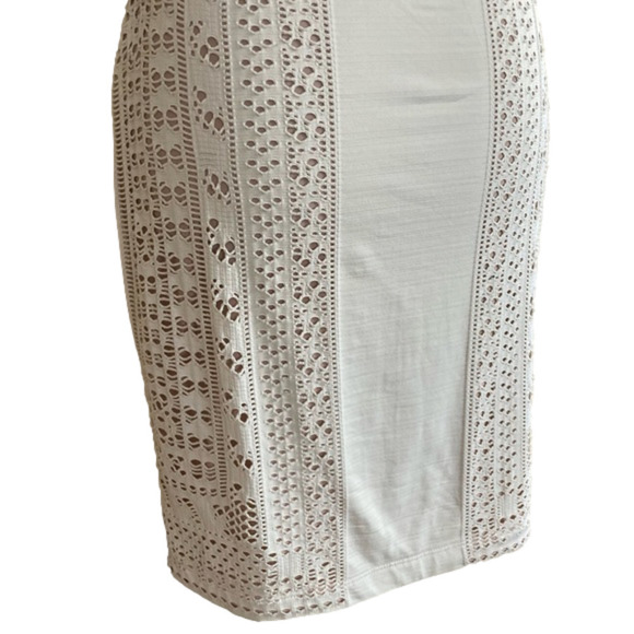Abs Allen Schwartz cream lace body-con mini dress. Size S - Picture 5 of 9